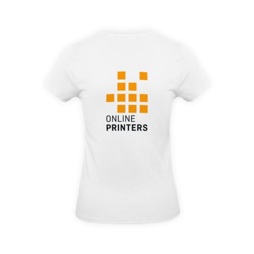T-shirt blanc en coton pour femme  manches courtes.