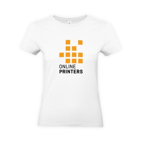 T-shirt blanc en coton pour femmes avec manches courtes.