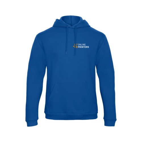 Sweat  capuche bleu roi en mlange de coton avec capuche et poche kangourou.