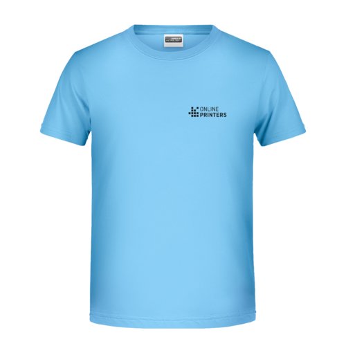 T-shirt en coton bleu ciel  manches courtes.