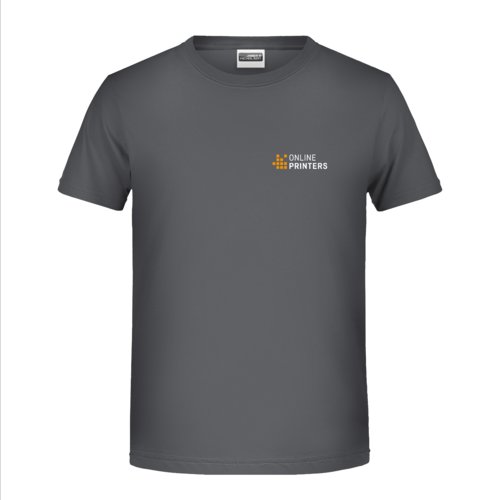 T-shirt en coton gris fonc  manches courtes.
