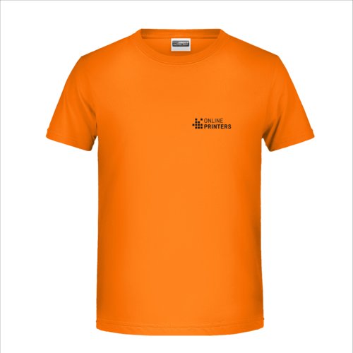 T-shirt orange en coton pour garon avec manches courtes et col rond.