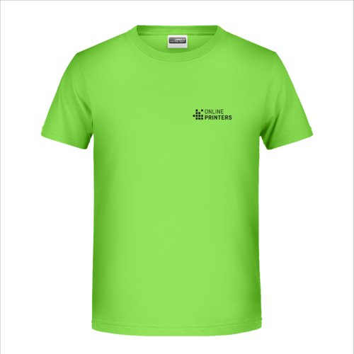T-shirt en coton vert pomme  manches courtes et col rond.