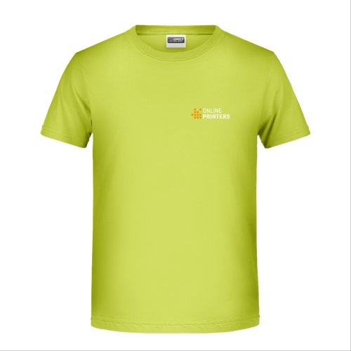 T-shirt en coton jaune non avec manches courtes et col rond.