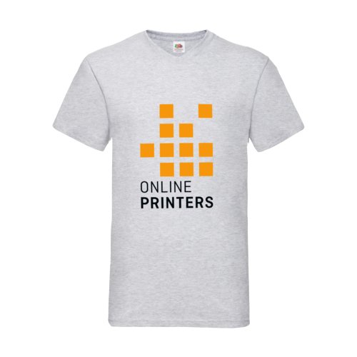 T-shirt gris chin en coton avec col en V pour homme.