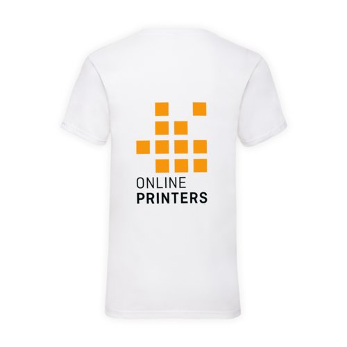 T-shirt blanc en coton  col en V pour homme.