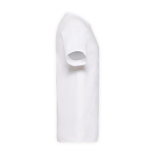 T-shirt blanc en coton avec col en V pour homme.