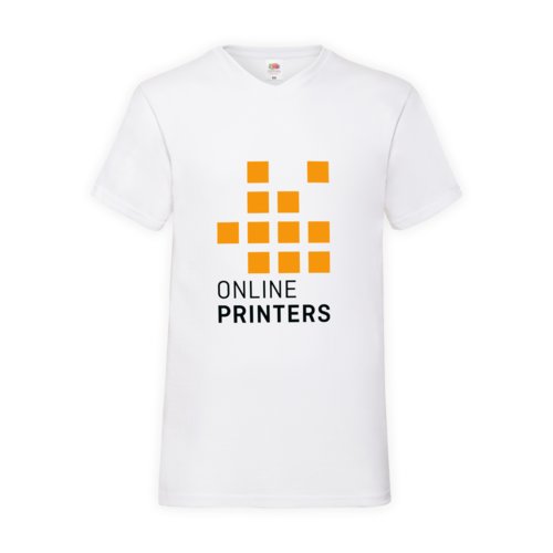 T-shirt blanc en coton avec col en V pour homme.