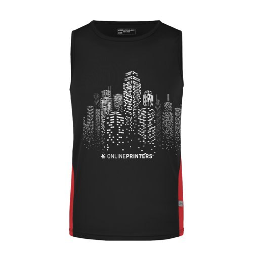 Dbardeur noir et rouge en polyester pour homme.