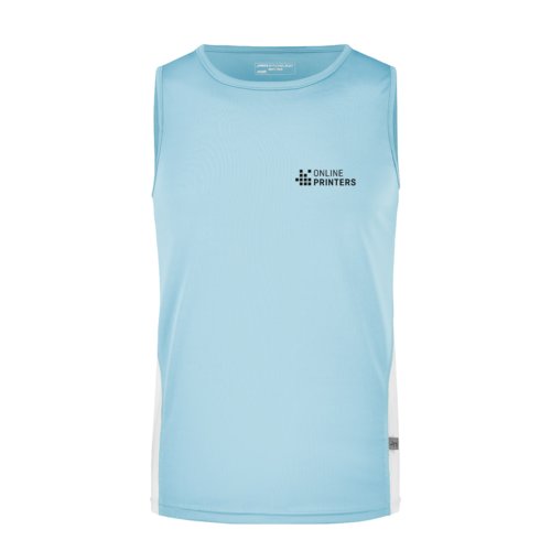 Dbardeur de sport en polyester bleu clair et blanc pour homme.