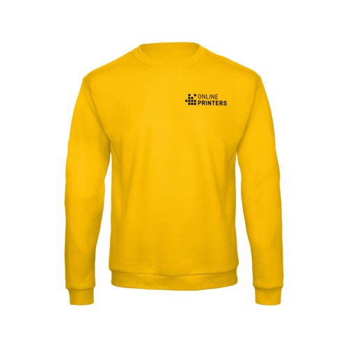 Sweat-shirt jaune dor en coton-polyester pour hommes  manches longues.