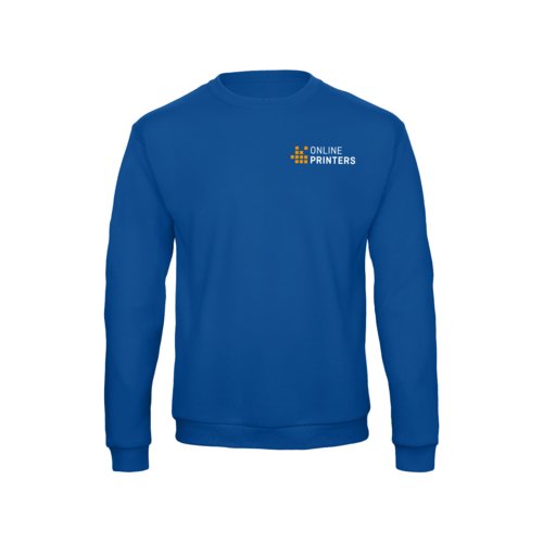 Sweat-shirt bleu roi en mlange de coton avec col rond.