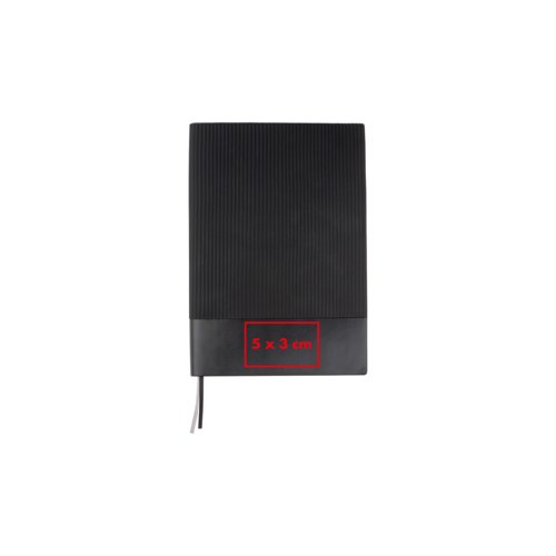 Carnet noir avec marque-page ruban.