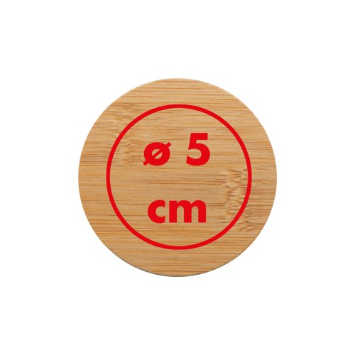 Miroir de poche en bois, rond.