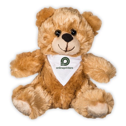 Ours en peluche marron avec bandana.