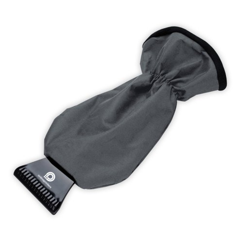 Grattoir  glace gris avec gant et manchette lastique.