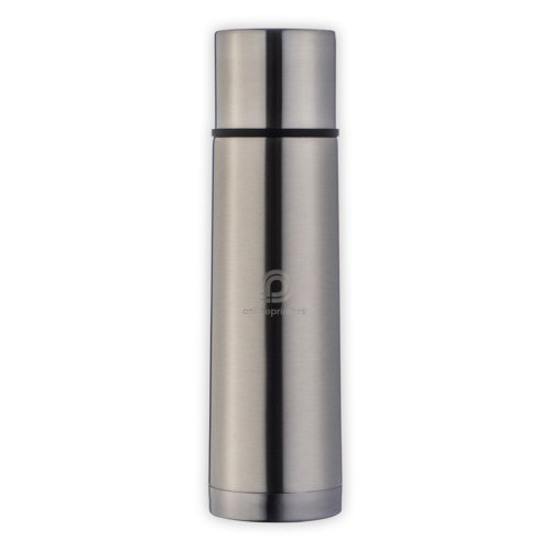 Thermos isotherme argent en acier inoxydable avec bouchon  vis.