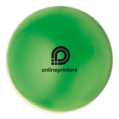 Balle anti-stress verte en mousse.