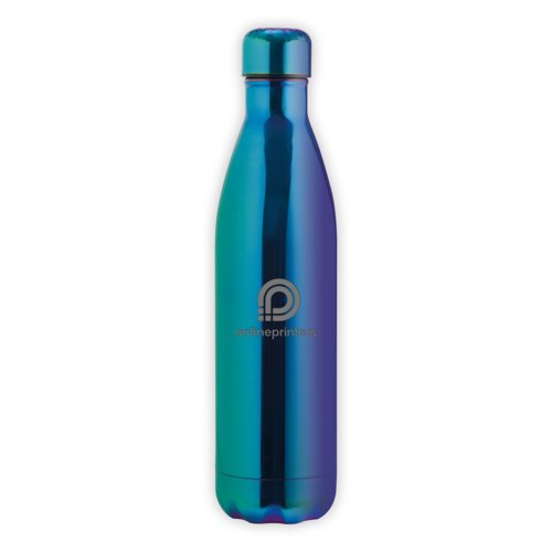 Bouteille d'eau bleue en acier inoxydable, isole sous vide avec bouchon  vis.