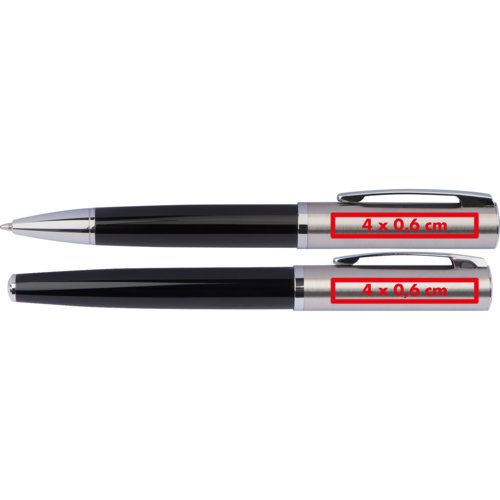 Ensemble d'criture noir avec stylo  bille et tui.