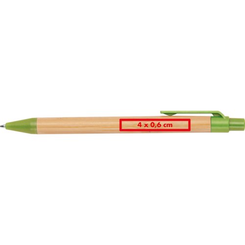 Stylo  bille bicolore en bambou avec clip.