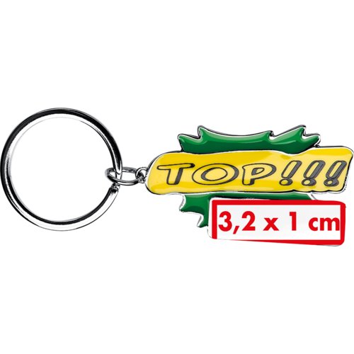 Porte-cls en mtal avec pendentif personnalis et anneau en mtal.