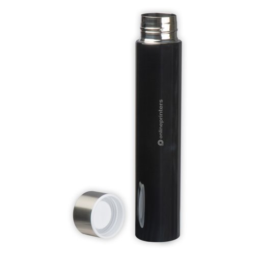 Bouteille isotherme noire en acier inoxydable avec bouchon  vis.
