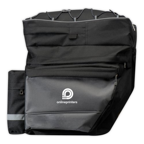 Sac de vlo noir en matriau robuste avec poches latrales.