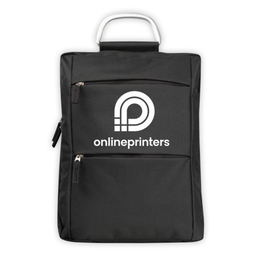 Sac  dos noir en tissu pour ordinateur portable avec fermeture clair.
