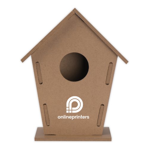Cabane  oiseaux en bois beige  personnaliser.