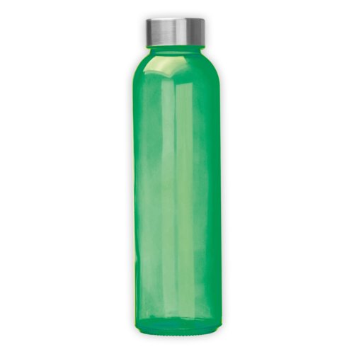Bouteille en verre verte avec bouchon  vis.
