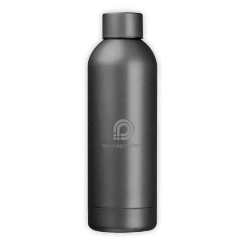 Bouteille d'eau isotherme grise en mtal avec bouchon  vis.