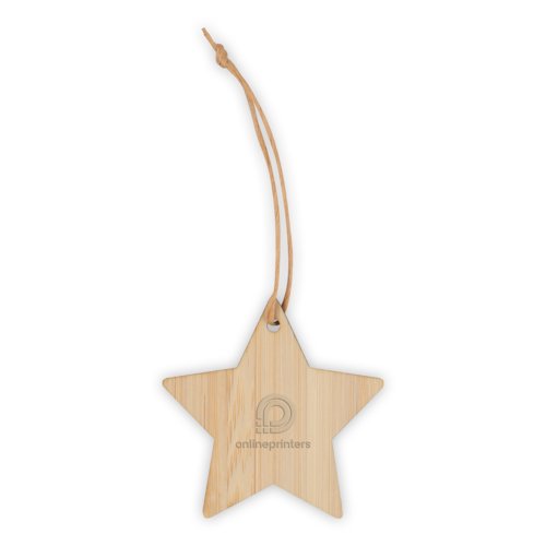 Pendentif toile en bois avec une ficelle pour l'accrocher.