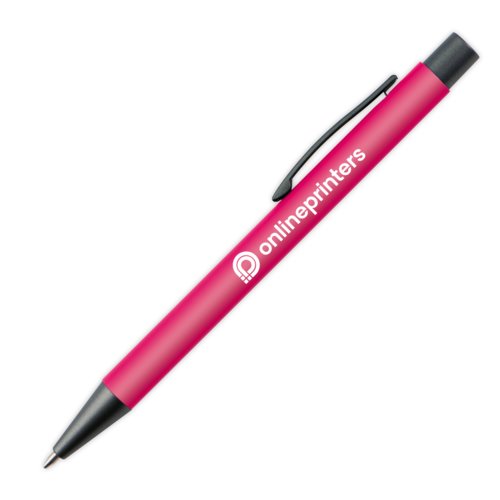 Stylo  bille rose en plastique avec clip.