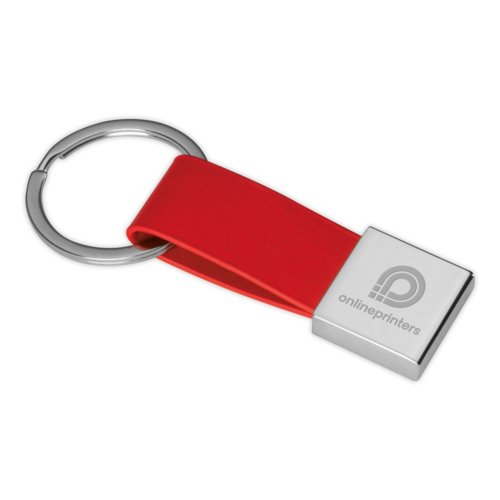 Porte-cls rouge avec anneau en mtal.