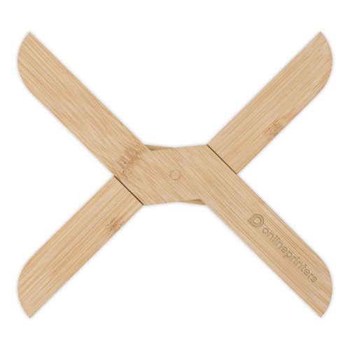 Dessous de verre beige en bambou, pliable.
