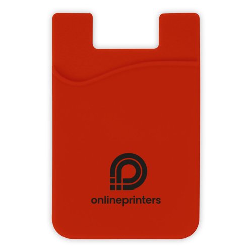 Porte-carte pour tlphone en silicone bordeaux.