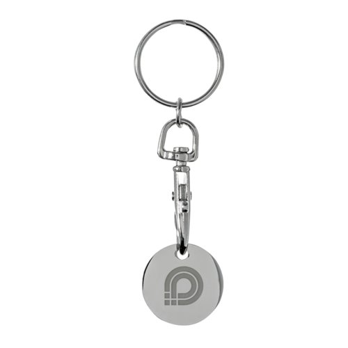 Porte-cls en mtal avec fermoir mousqueton et anneau.