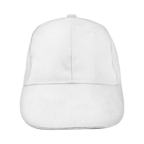 Casquette de baseball blanche en tissu  six panneaux.