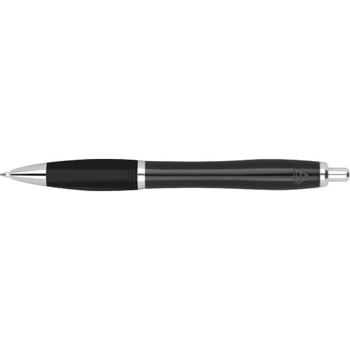 Stylo  bille noir en ABS recycl avec mcanisme  poussoir.