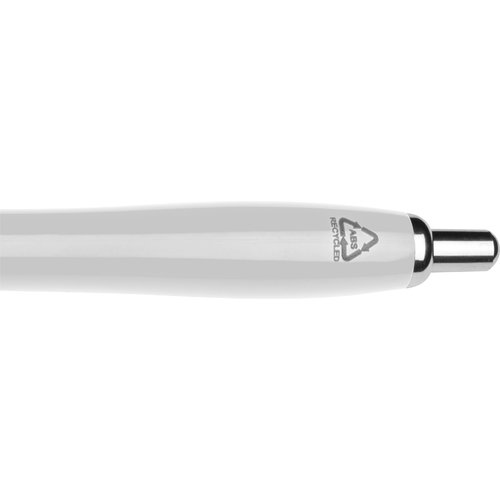 Stylo  bille blanc en ABS avec clip et mcanisme  pression.