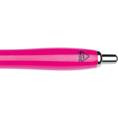 Stylo  bille rose en plastique ABS recycl avec clip.