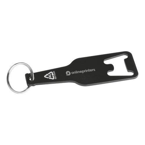Ouvre-bouteille en aluminium recycl avec anneau porte-cls.