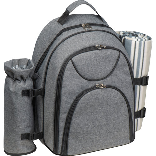 Sac  dos de pique-nique anthracite avec plusieurs compartiments et poignes.