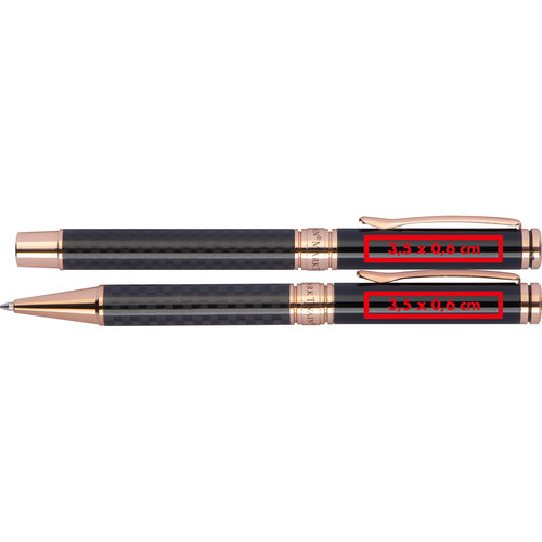 Set d'criture avec stylo  bille et stylo roller en mtal avec clip.