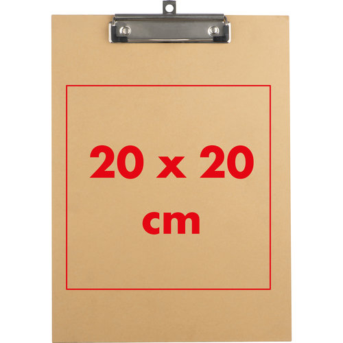 Presse-papiers marron avec pince en mtal.