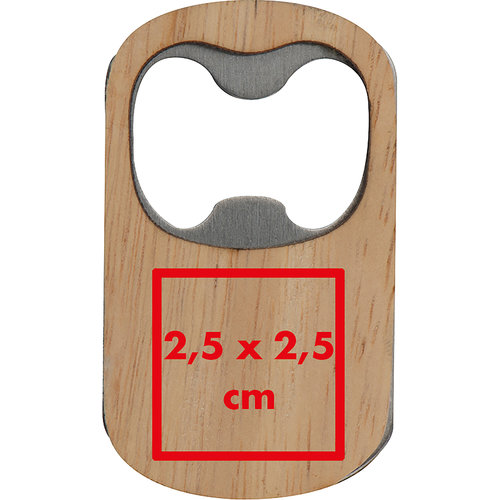 Ouvre-bouteille en bois avec insert en mtal.