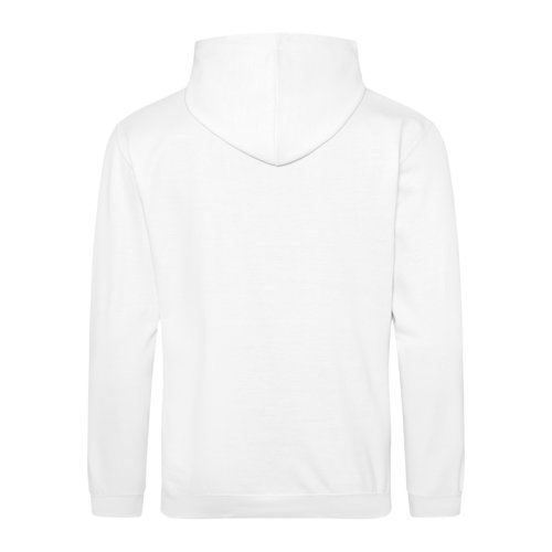 Sweat  capuche blanc en coton-polyester avec capuche et poche kangourou.
