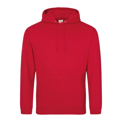 Sweat  capuche rouge en mlange de coton avec capuche et poche kangourou.