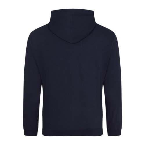 Sweat  capuche bleu marine en mlange de coton avec capuche et cordon de serrage.
